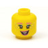 Minifigure, Head Female Dark Pink Eyebrows and Lips, Medium Azure Eye Shadow and Sprinkles Pattern - Hollow Stud: {ярко жълт}
