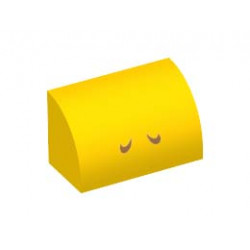 BRICK 1X2, OUTSIDE HALF BOW, NO. 10: {ярко жълт}