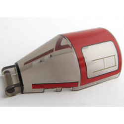 Windscreen 6 x 4 x 2 Round with Bar Handle with Red Roof and Stripes Pattern: {прозрачно кафяв}