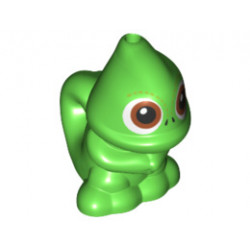 Chameleon, Upright with Hole on Top and Hole on Tail with Dark Orange Eyes Pattern (Pascal): {ярко зелен}