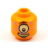 Minifigure, Head Alien Medium Lavender Spots, Large Yellowish Green Eye Cyclops Pattern - Hollow Stud: {ярко оранжев}
