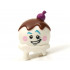 Minifigure, Head, Modified Ice Cream Scoop with Purple Cherry, Reddish Brown Topping, Medium Azure Eyebrows and Bright Pink Cheek Spirals Pattern: {бял}