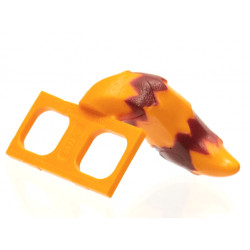 Minifigure Costume Tail Fluffy with Dark Red Stripes Pattern: {ярко оранжев}