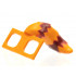Minifigure Costume Tail Fluffy with Dark Red Stripes Pattern: {ярко оранжев}