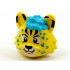 Minifigure, Head, Modified Cat with Medium Azure Hair and Rosettes, Black Markings, Eyes and Nose Pattern: {ярко жълт}