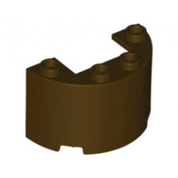 Стенен елемент 1/2 цилиндър 2X4X2 изрязан: {тъмно кафяв}