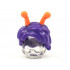 Minifigure, Hair Short with Orange Antennae Pattern - Flexible Rubber: {светло виолетов}