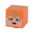 Minifigure, Head, Modified Cube with Pixelated Light Nougat Face, Green Eyes, and Gold Crown Pattern (Minecraft Royal Warrior): {ярко оранжев}