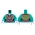 Torso Female Ornate Vest and Dress, Magenta Collar, Filigree, Sash, Gold Trim and Musical Note Pattern / Dark Turquoise Arms / Lavender Hands: {ярко синьо-зелен}
