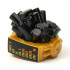 Minifigure, Hair Tubes/Cables and Pearl Gold Robot VR Visor Headset with Music Equalizer Pattern: {черен}
