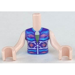 Torso Mini Doll Friends Dark Purple, Dark Pink and Dark Azure Sleeveless Jacket with Zipper Pattern, Light Nougat Arms with Hands : {светло нуга}