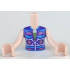Torso Mini Doll Friends Dark Purple, Dark Pink and Dark Azure Sleeveless Jacket with Zipper Pattern, Light Nougat Arms with Hands : {светло нуга}
