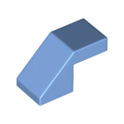 Покривна плочка 1X2/45° без пъпки: {умерено син}