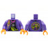 Torso Jacket Black Shirt with Magenta Hem, Silver Star Pendant, Lime Pouch with Zipper, Monster on Back Pattern / Dark Purple Arms / Orange Hands: {светло виолетов}