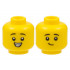 Minifigure, Head Dual Sided Child, Black Eyebrows, Smile with Teeth / Lopsided Grin Pattern - Hollow Stud: {ярко жълт}