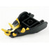 Dragon Head (Ninjago) Jaw with 2 Bar Handles on Back - Closed Ends with Gold Teeth Pattern: {черен}