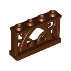 Железна ограда 1X4x2 с 4 стъда: {червеникаво-кафяв}