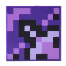 Tile 2 x 2 with Groove with Minecraft Pixelated Medium Lavender, Black, and White Glazed Terracotta Pattern: {светло виолетов}