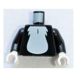 Torso White Chest Fur Pattern / Black Arms / White Hands: {черен}