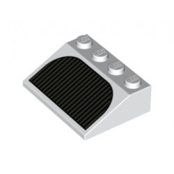 Slope 33 3 x 4 with Black and Dark Bluish Gray Grille Pattern: {бял}