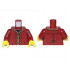 Torso Robe with Gold Trim and 3 Clasps Pattern / Dark Red Arms / Yellow Hands: {нов тъмно червен}