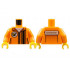 Torso Jacket over White Shirt, Super Bee Logo, Zipper, Black Stripes, DODGE on Back Pattern / Orange Arms / Yellow Hands: {ярко оранжев}