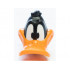 Minifigure, Head, Modified Looney Tunes Daffy Duck with Orange Beak and White Neck Pattern: {черен}