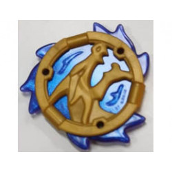 Ring 3 x 3 with Dragon Head with Molded Satin Trans-Dark Blue Flames Pattern (Ninjago Storm Amulet): {топло златист}