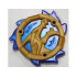 Ring 3 x 3 with Dragon Head with Molded Satin Trans-Dark Blue Flames Pattern (Ninjago Storm Amulet): {топло златист}