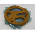 Ring 3 x 3 with Dragon Head with Molded Satin Trans-Light Blue Flames Pattern (Ninjago Wave Amulet): {топло златист}