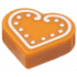 Tile, Round 1 x 1 Heart with White Cookie Icing Pattern: {тъмно оранжев}