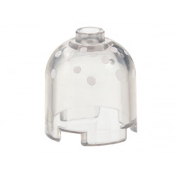 Brick, Round 2 x 2 x 1 2/3 Dome Top with White Snow Spots Pattern: {прозрачен}
