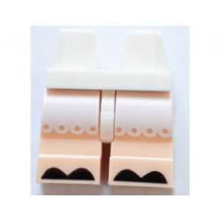 Hips and Light Nougat Medium Legs with Black Hooves and White Frills Pattern: {бял}