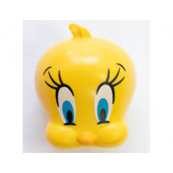 Minifigure, Head, Modified Looney Tunes Tweety with Black Eyelashes and Dark Azure Eyes Pattern: {ярко жълт}