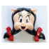 Minifigure, Head, Modified Looney Tunes Petunia Pig with Black Hair, Red Bows and Tongue Pattern: {светло нуга}
