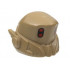 Minifigure, Headgear Helmet Space, Right Antenna, Pronounced Brow, 4 Red Dots Pattern: {пясъчно жълт}