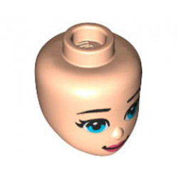 Mini Doll, Head Friends with Black Eyebrows, Bright Light Blue Eyes, Coral Lips and Closed Mouth Pattern: {светло нуга}