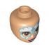 Mini Doll, Head Friends with Metallic Light Blue and White Face Paint, Magenta Lips, Open Mouth Smile Pattern: {нуга}
