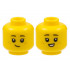 Minifigure, Head Dual Sided Child Female Black Eyebrows, Medium Nougat Freckles, Lopside Grin / Small Smile with Teeth Pattern - Hollow Stud: {ярко жълт}