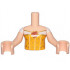 Torso Mini Doll Friends Bright Light Orange Top with Red Rose Trim and Gold Diamonds Pattern, Light Nougat Arms with Hands with White Sleeves : {светло нуга}