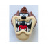 Minifigure, Head, Modified Looney Tunes Taz with Red Tongue, Tan Face and White Teeth Pattern: {червеникаво-кафяв}