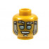 Minifigure, Head Alien Robot with Silver Eyebrows and Soul Patch, Gold Sideburns, and Metallic Light Blue Eyes Pattern - Hollow Stud : {топло златист}