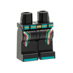 Hips and Legs with Dark Turquoise and Gold Belt, Magenta, Gold, and Dark Turquoise Stripes, Dark Turquoise Toes Pattern: {черен}