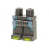 Hips and Legs with Dark Bluish Gray Side Panels, Medium Azure Piping, Lime Toes Pattern: {титаниево метален}