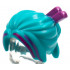 Minifigure, Hair Female Loose Bun with Magenta Chopsticks, Dark Purple Highlights Pattern: {ярко синьо-зелен}