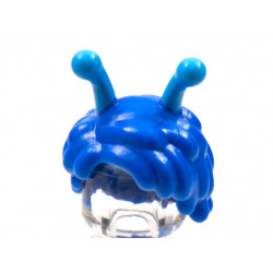 Minifigure, Hair Short with Dark Azure Antennae Pattern - Flexible Rubber: {ярко син}