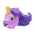 Minifigure, Head, Modified Unicorn with Molded Dark Purple Mane and Printed Gold Horn, Freckles, and Dark Turquoise and Coral Lightning Bolts Pattern : {умерено лавандулов}