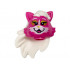 Minifigure, Head, Modified Cat with Long White Hair, Gold Eye Shadow and Nose Pattern: {ярко пурпурен}