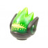 Minifigure, Head, Modified Alien with Satin Trans-Bright Green Face and Spikes and Yellowish Green Dots on Forehead Pattern: {титаниево метален}