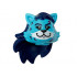 Minifigure, Head, Modified Cat with Long Dark Blue Hair, Black and Medium Lavender Rosettes Pattern: {умерено небесносин}